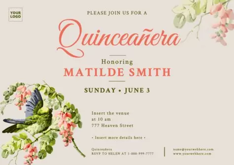 Edit a Quinceañera invitation template