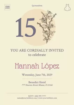 Modifica un modello di invito per quinceañera