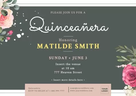 Modifica un modello di invito per quinceañera