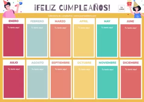 Edita un calendario para cumpleaños
