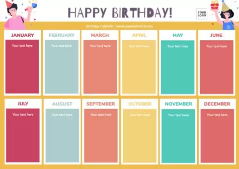 Edit a birthday list template