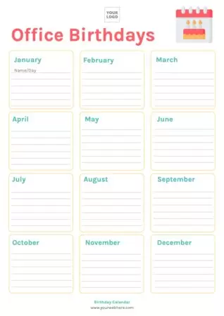 Edit a birthday list template