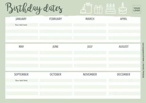 Edit a birthday list template