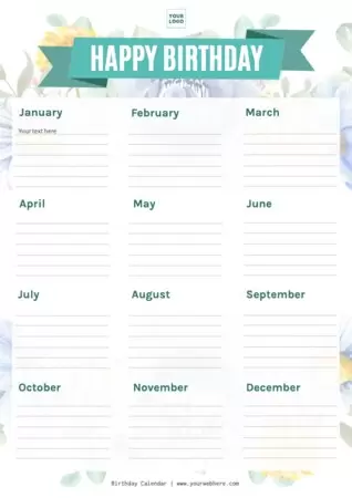 Edit a birthday list template