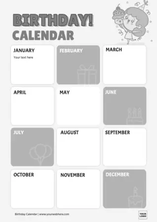 Edit a birthday list template