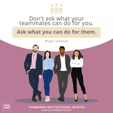 Bearbeite eine Vorlage mit Teamwork Zitaten