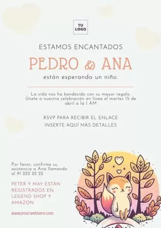 Edita una tarjeta de invitación para Baby Shower