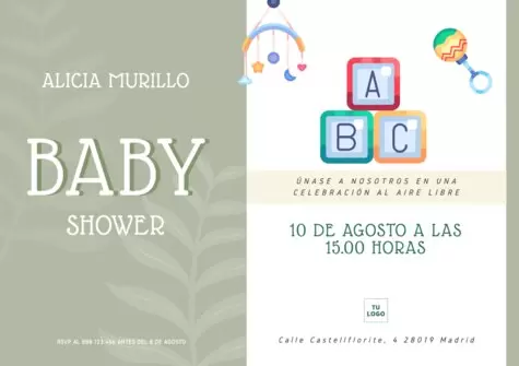 Edita una tarjeta de invitación para Baby Shower