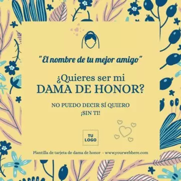 Edita una tarjeta de Dama de Honor