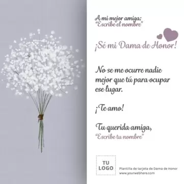 Edita una tarjeta de Dama de Honor