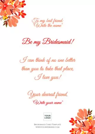 Edit Bridesmaid cards