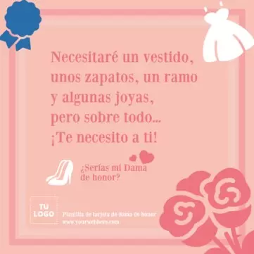 Edita una tarjeta de Dama de Honor