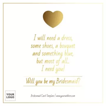 Make Free Bridesmaid Proposal Cards