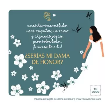 Edita una tarjeta de Dama de Honor
