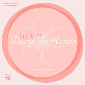 Edita una tarjeta de Dama de Honor