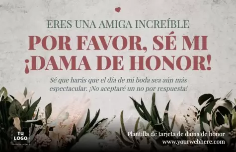 Edita una tarjeta de Dama de Honor