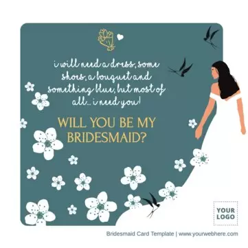 Make Free Bridesmaid Proposal Cards