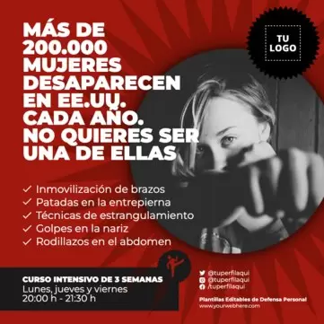 Edita un flyer de Defensa Personal