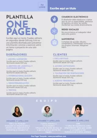 Edita una One Pager