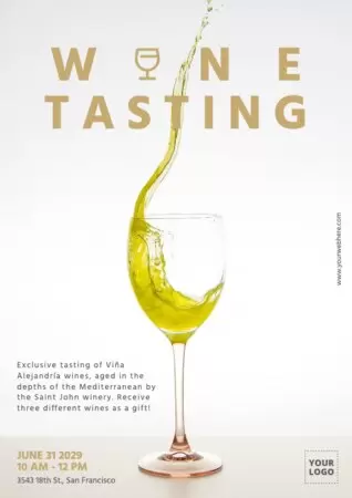 Publicar um folheto de degustação de vinhos