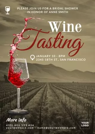 Edytuj zaproszenie na degustację wina