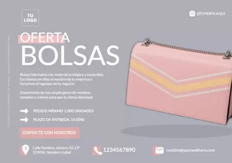 Edita un flyer de Bolsos