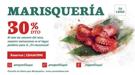 Edita un flyer de Marisquería