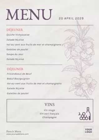 Edytuj francuskie menu