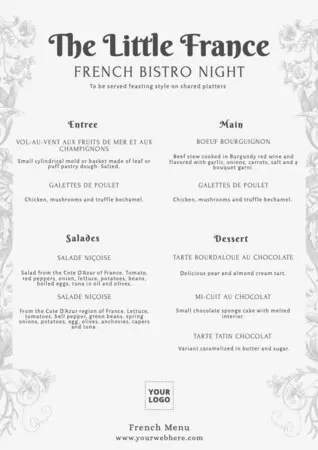 Modifica un menu francese