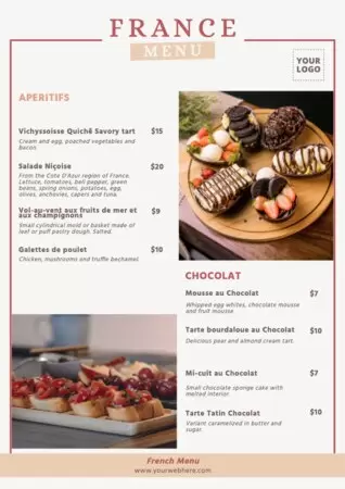 Edit a French menu