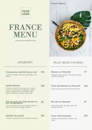 Edit a French menu