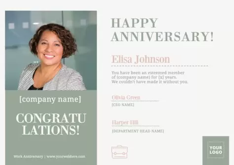 Edit a Work Anniversary flyer