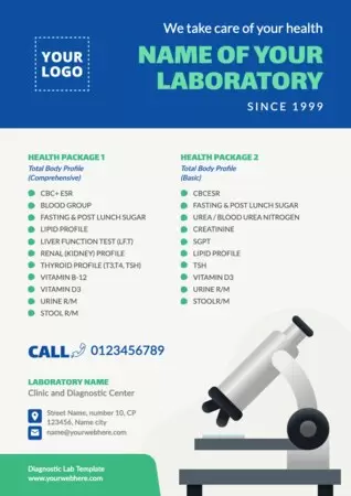 Edit a Diagnostic Lab flyer
