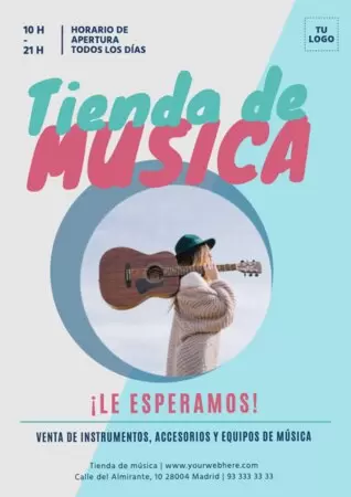 Edita un diseño para una Tienda de Música