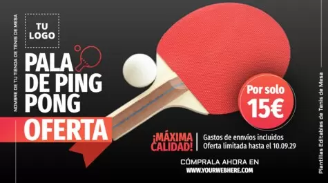 Edita un flyer de Tenis Mesa