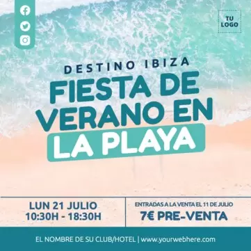 Edita un anuncio de Fiesta en la Playa