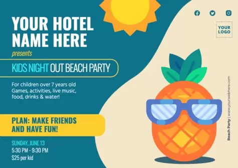 Editar um anúncio de festa na praia