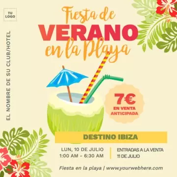 Edita un anuncio de Fiesta en la Playa