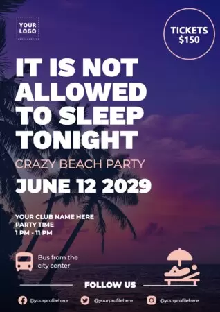 Edit a beach themed flyer