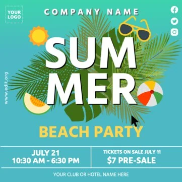Edit a Beach Party sign