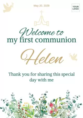 Edit a first communion invitation template