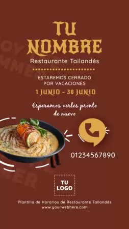 Edita un menú Tailandés