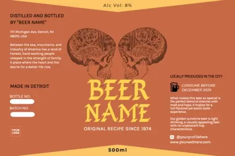 Editar uma etiqueta de cerveja