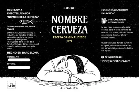 Edita una etiqueta de cerveza