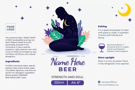 Éditez le design d'une étiquette de bière