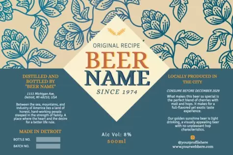 Éditez le design d'une étiquette de bière