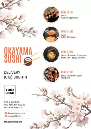 Edite um cardápio de sushi