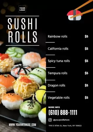 Éditer un menu de sushi