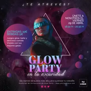 Edita un banner de Glow Party