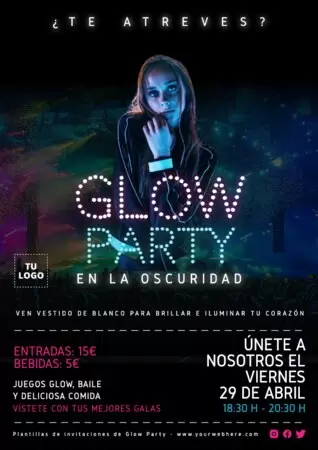 Edita un banner de Glow Party